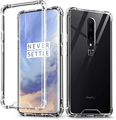 OnePlus 7 Pro Case, IDweel Crystal Clear Soft TPU Transparent Bumper Shock Absorption Technology Raised Bezels Slim Protective Cover for OnePlus 7 Pro (HD Clear)