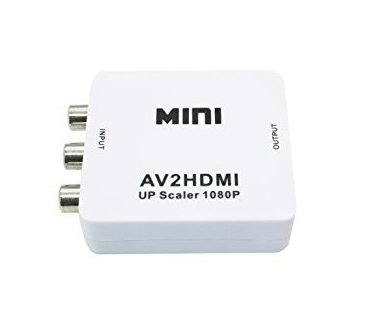 Udigital(TM) mini RCA/AV 3RCA Composite Video AV to HDMI Converter for TV/PC/PS3/Xbox one/Blue-Ray DVD, DVR 1080P Upscaler