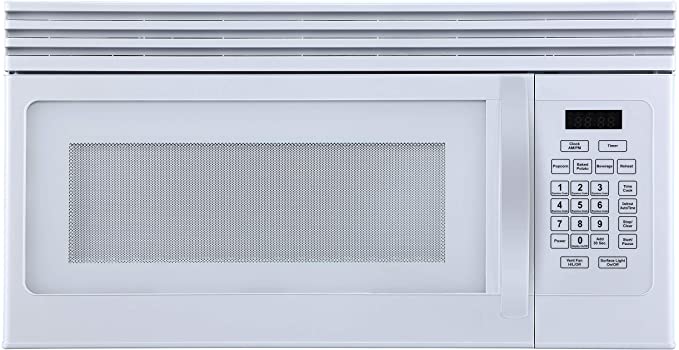 Black Decker EM044KJN-P1 1.6-Cu. Ft Top Mount Air Reci Over-the-Range Microwave, White