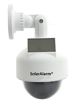 GenuineBrands® Solar Powered Outdoor Fake , Dummy Security Camera with Blinking Light (White)