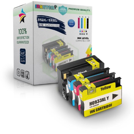 E-Z Ink (TM) Remanufactured Ink Cartridge Replacement For HP 932XL 933XL (1 Black, 1 Cyan, 1 Magenta, 1 Yellow) 4 Pack CN053AN CN054AN CN055AN CN056AN Compatible With Officejet 6100 Officejet 7100 Officejet 6600 Officejet 6700 Officejet 7610 Wide Format Printer