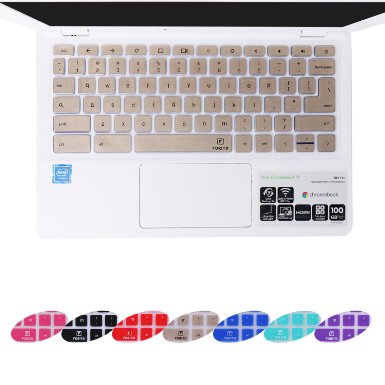 Forito Gold Silicone Rubber Skin ACER Keyboard Cover for Acer Chromebook Cb3-111 Cb3 111 C670 C8ub C720 C720P C740 (Us Layout)-chromebook Accessories Cover Skin