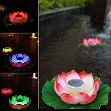 ECBUY Waterproof Solar Floating LED Lotus Light, Color-changing Flower Night Lamp /Pond /Garden/house Lights for Pool /Party Fancy Ideal Novel Creative Gift for Christmas (MULTI, 1)