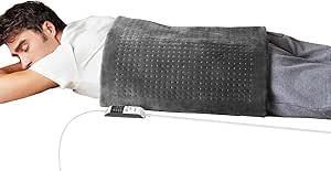 Boncare® Rapid Heat up XXL Size Heating Pad for Back Pain Relief and Period Cramps with Auto Shut Off 4 Timer & 4 Temperature Settings Super Soft Velvet Fleece Hot Heat Pad (Gray, 20"x24")