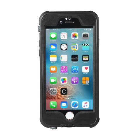 iPhone 6s Waterproof Case, Goproof Surpass Series IP 68 Standard Waterproof Snowproof Dirtproof Drop-proof Protective Case Cover for iPhone 6s 4.7inch (Black)