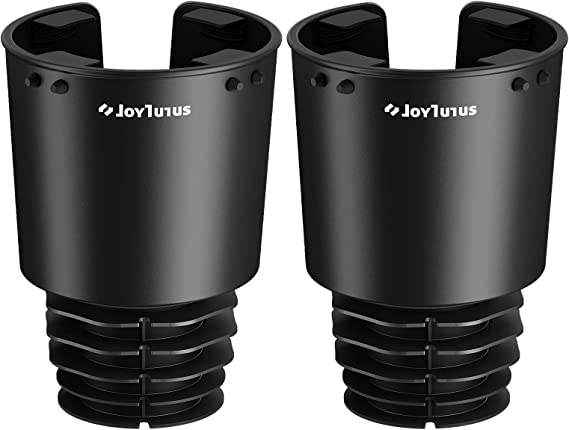 JOYTUTUS Upgraded Car Cup Holder Expander with Offset Base, Compatible with YETI, Hydro Flask, Nalgene, Cup Holder Expander for Car Hold 18-40 oz Bottles and Mugs, Other Bottles in 3.4"-3.8" (2 Pack)