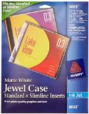Avery CDDVD Jewel Case Inserts for Ink Jet Printers White Pack of 20  8693