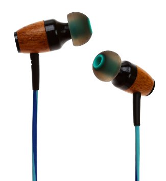 Symphonized DRM Premium Genuine Wood In-ear Noise-isolating Headphones with Mic GreenBlue