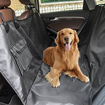 Plusmart Luxury Pet Seat Cover Car Dog Cover,Dog Seat Cover for Cars,Trucks,Suv-Waterproof & Scratch Proof & Nonslip Backing & Hammock, Quilted, Padded, Durable Machine Washable Dog Car Seat for Pets