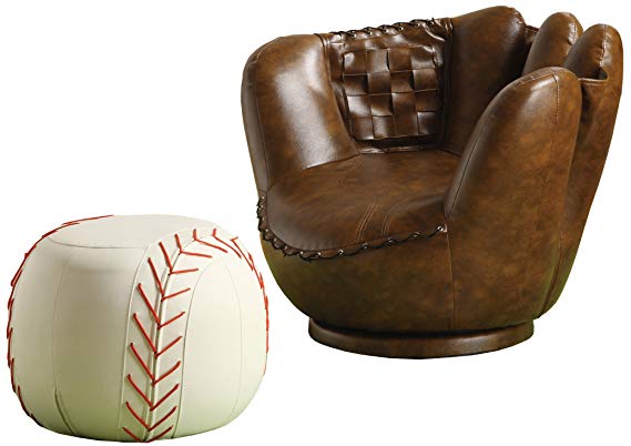 Crown Mark Baseball Glove Chair/Ottoman