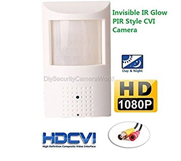 HD-CVI 2MP IR Spy Motion Detector Covert Camera: 1080p 2MP PixelPlus CMOS, Infrared LED x48 nightvision, 3.7mm lens, MUST BE USED WITH A CVI CAPABLE DVR!