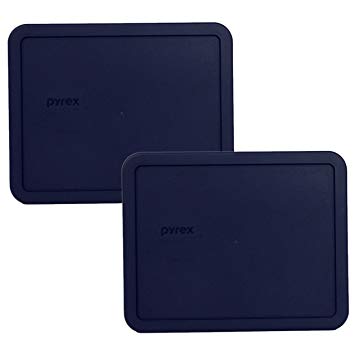 Pyrex 7212-PC 11 Cup Dark Blue Rectangle Plastic Food Storage Lid - 2 Pack