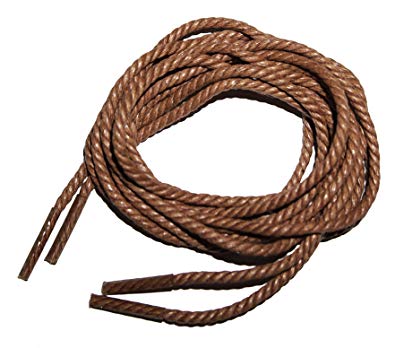 Shoeslulu 30-47" Premium Round Braided Waxed Hemp Rope Style Shoelaces
