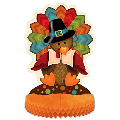 14" Cute Turkey Thanksgiving Centerpiece Decoration
