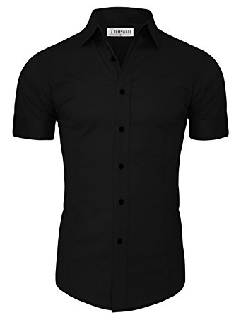 Tom's Ware Mens Casual Slim Fit Short Sleeve Winkle Free Button Down Shirt
