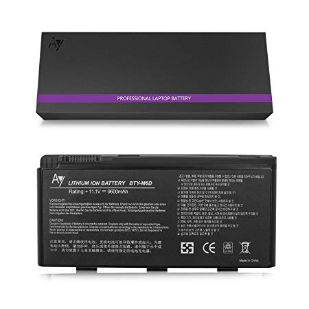 AY BTY-M6D Laptop Battery (11.1V 9600mAh) for GT70 E6603 E6603-454 E6603-499 GT60 0NC-004US 0NC-007 GT660R-494US MSI GX60 T70 GT660 GX660 GT680 GX680 GT780 GT780R