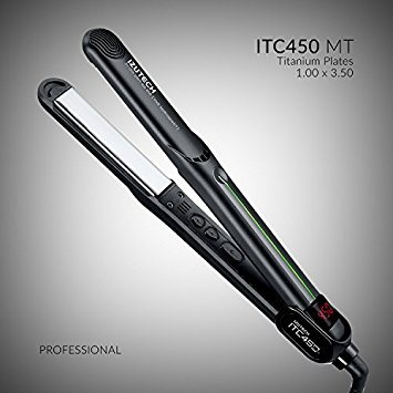 Izutech ITC 450 Digital Titanium Plates, Hair Flat Iron 1" x 3.5" Dual Voltage…