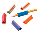 School Smart Triangular Vinyl Pencil Grips - Pack of 25 - Assorted Striped Colors