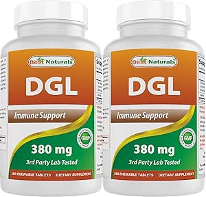 Best Naturals DGL Chewable 380 mg 180 Tablets (180 Count (Pack of 2))