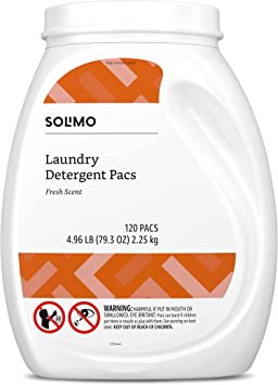 Solimo Laundry Detergent Pacs, Fresh Scent, 120 Count