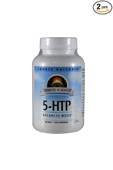 Source Naturals 5-HTP, 50mg, 120 Capsules (Pack of 2)