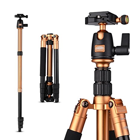 Rangers 55" Portable Aluminium Alloy Tripod with Quick Release Ball Head Plate for DSLR Cameras