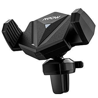 Mpow Wireless Fast Charger Car Mount, Air Vent Phone Holder, Auto10W/7.5W/5W Charging Modes Compatible iPhone Xs/XS MAX/XR/X/8/8 Plus, Galaxy S9/S8/S7 and Qi-Enabled Phones