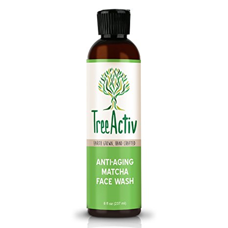 TreeActiv Anti-Aging Matcha Face Wash | Reduce Wrinkles & Fine Lines | Unclogs & Minimizes Pores | Organic for Dry & Oily Skin | Natural Antioxidant