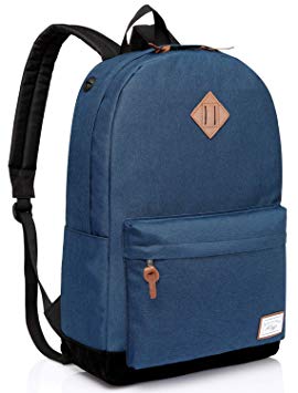 School Backpack, Kasqo Water Resistant Unisex Casual Daypack Backpack for Men Women Daily Rucksack Backpack Grey Crosshatch
