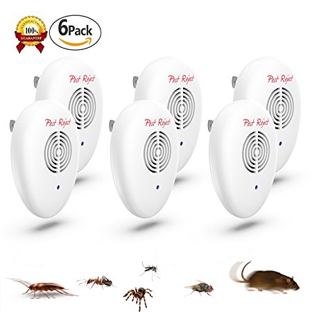 NEW 2018 Ultrasonic Pest Repeller(6-Pack)-Electronic Pest Control Plug In-Pest Repeller for Insect for Indoor and Outdoor,Repellent For Mice,Mosquitoes,Cockroaches,Ants,Rodents, Flies,Spiders,Bugs
