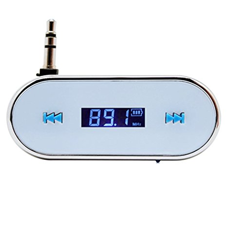 TopOne 3.5mm White Car Wireless FM Transmitter For iPhone 5S 5C 4S iPod Samsung Galaxy S4 MP3