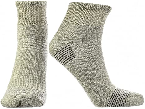 Doctor's Choice Men's Diabetic & Neuropathy Ankle Socks, Quarter Length, Non-Binding with Aloe, and Seamless Toe, Single Pair, Tan, Mens Large: Sock Size 10-13, Shoe Size 8-12