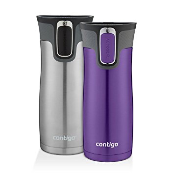 Contigo 2013279 Autoseal West Loop Insulated Beverage, 16oz, Grapevine And Stainless Steel