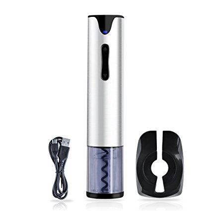 Wine Opener, iTECHOR Rechargeable Automatic Electric Wine Opener with Foil Cutter Led Light