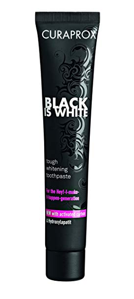 CURAPROX Black Is White Charcoal Whitening Toothpaste 90ml Tube