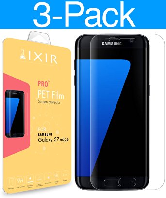 Galaxy S7 Edge Screen Protector - [3-PACK] [FULL COVERAGE], Ixir Screen Protector {Full HD} for Samsung Galaxy S7 Edge Precision Fit - High Resolution - Super Touch Sensitivity - Easy Removal