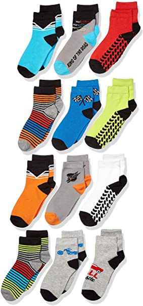 Amazon Brand - Spotted Zebra Boys Quarter-Crew Socks