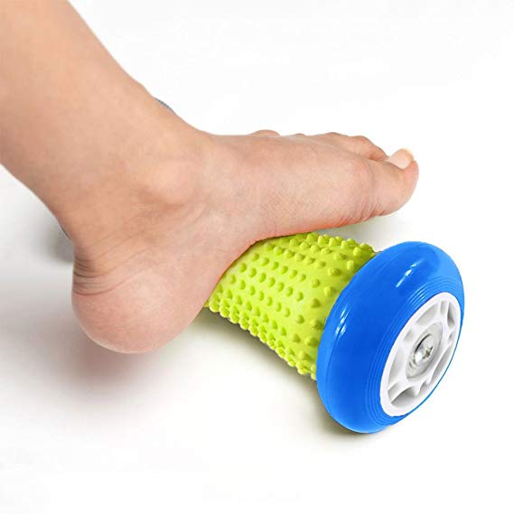PILAAIDOU Foot & Hand Massage Roller Muscle Roller Stick. Foot Massage Roller for Plantar Fasciitis, Heel & Foot Arch Pain Relief. Trigger Point Massage - Ergonomic Reflexology Massager - Wrists and Forearms Exercise Roller, Recovery Tool for Plantar Fasciitis, Heel Pain etc. (Deep Blue)