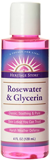 Heritage Store Body Oil, Rosewater and Glycerin, 4 Ounce