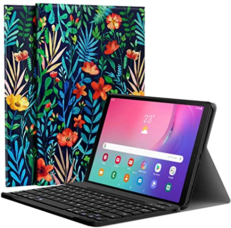 MoKo Keyboard Case for Samsung Galaxy Tab A 10.1 2019, Premium PU Leather Stand Cover with Removable Wireless Keyboard for Galaxy Tab A 10.1 Inch SM-T510/SM-T515 2019 Release Tablet - Jungle Night