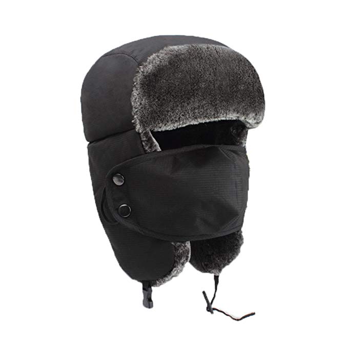 Tofern Unisex Winter Russian Style Waterproof Plush Ear Flap Trapper Outdoor Sports Walking Cycling Skiing Hat, adult, children