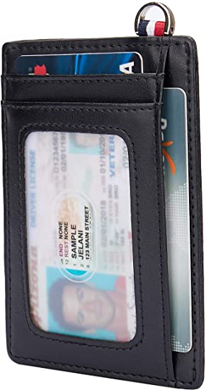 Small RFID Blocking Minimalist Credit Card Holder Pocket Slim Wallets for Men Women