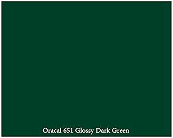 12" x 10 ft Roll of Glossy Oracal 651 Dark Green Adhesive-Backed Vinyl for Craft Cutters, Punches and Vinyl Sign Cutters by VinylXSticker
