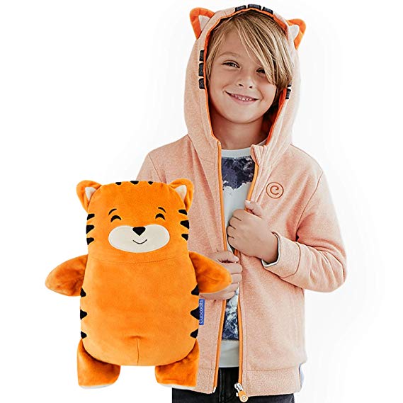 Cubcoats Tomo The Tiger - 2-in-1 Transforming Hoodie and Soft Plushie - Orange