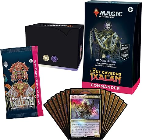 Magic: The Gathering The Lost Caverns of Ixalan Commander Deck - Blood Rites (100-Card Deck, 2-Card Collector Booster Sample Pack   Accessories)