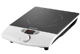 Gourmia GIC100 Multifunction Portable 1800 Watt Induction Cooker Cooktop Countertop Burner with SmartSense Auto Detection Timer Temperature and 8 Power Level Controls