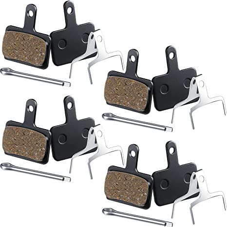 Zonon 4 Pairs Bike Brake Pads for TRP Tektro Shimano Deore Br-M575 M525 M515 T615 T675 M505 M495 M486 M485 M475 M465 M447 M446 M445 M416 M415 M395 M375 M315 M355 C601 C501s (Resin Brake Pads)