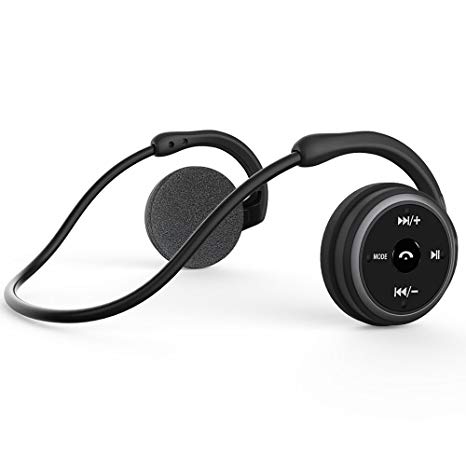 Bluetooth Headphones, Wireless Headset, Stereo Over Ear Wireless Headphones for Sports, V4.1 Neckband Bluetooth Earbuds 3 in 1(Bluetooth, FM Radio, TF Card Playing 32 GB) (Black)