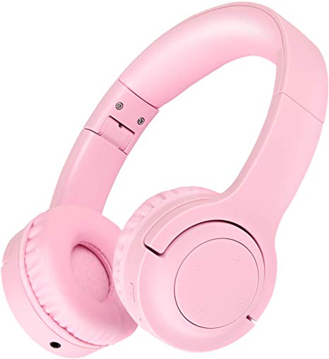 Picun Kids Bluetooth Headphones, 35 Hrs Playtime Foldable Stereo Kids Wireless Headphones with Type-C Fast Charge and Built-in Microphone for Phones/Pad Tables/PC, 2020 Upgraded Model E3 Pink