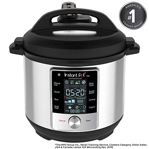 Instant Pot 60 Max 6 Quart Multi-use Electric Cooker with 15psi Pressure Cooking, Sous Vide, Auto Steam Release Control and Touch Screen, Silver (Certified Refurbished)